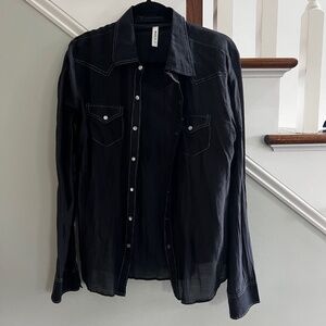 RVCA Western Looking Sheer L/S Top Size Large